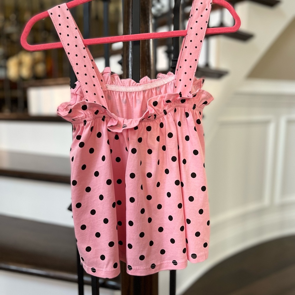NWT Zara Girls Pink Cotton Retro Polka Dots Top Size 9 10 - Picture 11 of 11